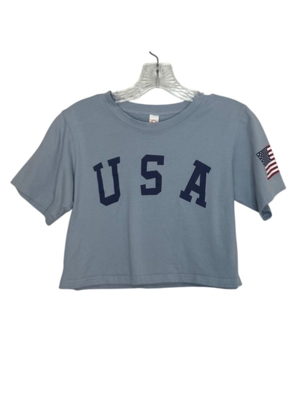 USA Graphic Crop Tee - Blue